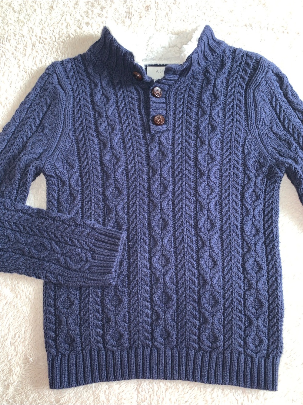 Aspen Kids Navy Blue Cable Knit Sweater 4T EUC